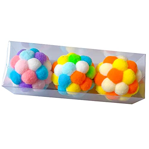 YCYUYK Cat's Favorite Chase Glitzer Ball Spielzeug Glitzernde Pom Pom Bälle - Leicht und klein einfach Pfote für Indoor Katzen Interaktives Spielen Leise Ball Katzen Stil C von YCYUYK