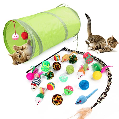 YCYUYK Katzenspielzeug Set Spiralfedern Verschiedene Katzenbälle mit Glöckchen Knistern Pelz Katzenmaus Katzenspielzeug Variety Pack für Katzen Kätzchen Interaktives Set-1 von YCYUYK