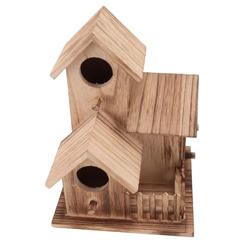 YDRCESMI Holzvogelhaus Mit DäChern, VogelhäUser FüR DraußEn, HöLzerne Blaue VogelhäUser FüR DraußEn Mit Stehender Stange FüR Garten, Balkon Und So Weiter von YDRCESMI