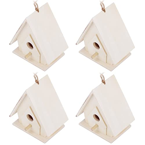 4 Stücke Mini Hängende Holz Vogelhaus Nester Käfig Ornament Handwerk für Garten Hof von YDuupxe