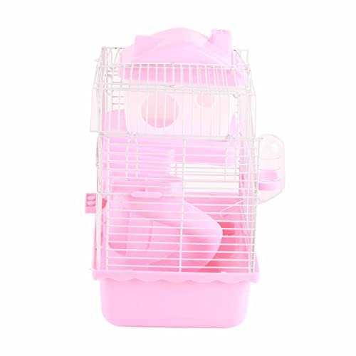 YDuupxe Hamsterkäfig, Hohes Chassis-Design, Belüfteter Hamsterlebensraum, 2 Etagen für Kleine Tiere für Hamster (PINK) von YDuupxe