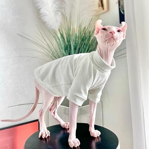 Baumwolle Sphinx Katze Hund Kleidung für kleine Welpen haarlose Katzen Sweatshirt Kleidung Streifen Haustier Kostüm Kätzchen Overall Herbst Winter von YEAG