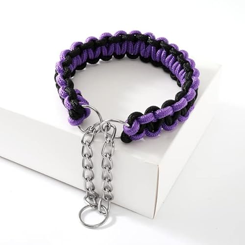 Gewebtes Hundehalsband, P-Kette, Golden Retriever, Nylon, verstellbares Halsband für kleine, mittelgroße und große Hunde, zum Spazierengehen, Artefakt, Haustierzubehör von YEAG