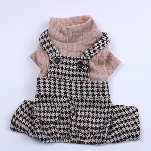 Hunde-/Katzenkleid, Pullover mit Riemen, Hahnentritt-Design, Haustier-Kapuzenpullover, Herbst-/Winterkleidung für Hunde und Katzen Hunde-/Katzenkleid, Pullover mit Riemen, Hahnentritt-Design, Haustier-Kapuzenpullover, Herbst-/Winterkleidung für Hunde und Katzen von YEAG
