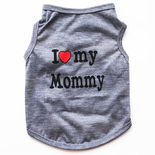 Katzen-T-Shirt für Hunde und Katzen, mit Aufdruck "I Love Mommy & Daddy", 100 % Baumwolle, T-Shirt für Katzen von YEAG