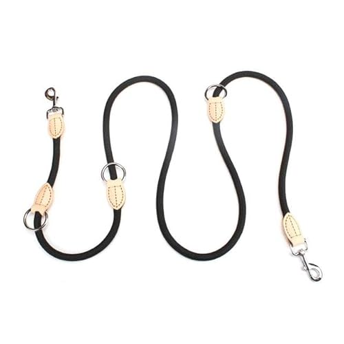 Multifunktionales Doppel-Leine, P-Kette, Halsband, zwei Hundeleinen, Nylon, verstellbar, lange Hundetrainingsleine, gebunden, Hundeseil, Haustierbedarf von YEAG