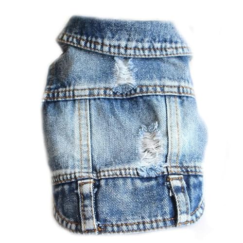 Stilvolle Cowboy Hundejacke Frühling Denim Hundekleidung Weste Welpenkleidung für Hunde Chihuahua Yorkies Casual Jeans Haustier Mantel Kostüme von YEAG