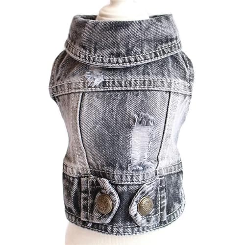 Stilvolle Cowboy Hundejacke Frühling Denim Hundekleidung Weste Welpenkleidung für Hunde Chihuahua Yorkies Casual Jeans Haustier Mantel Kostüme von YEAG