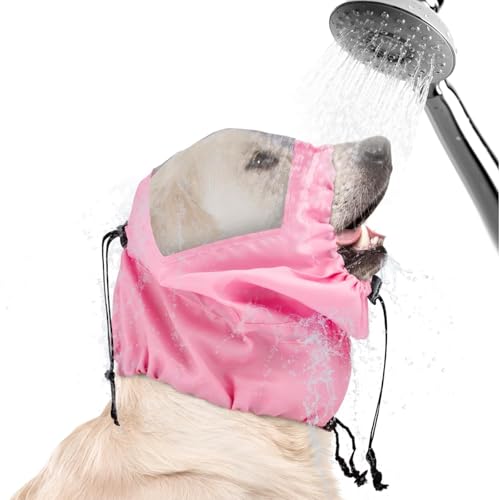 Hunde-Duschhaube, verstellbarer Hundeohrenschutz zum Schwimmen, wasserdicht, Hundebade-Ohrenschützer, Hunde-Stirnband zum Baden, wiederverwendbar, wasserdicht, Duschhaube, Ohrenschutz für Hunde (Rosa) von YEHOOM