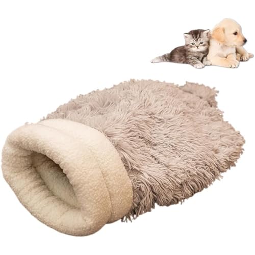 Niedlicher Katzenbett-Höhlenschlafsack für Hauskatzen, Katzenschlafsack, selbstwärmendes Katzenhöhlenbett, gemütlicher Katzen-Winterschlafsack (F) von YEHOOM