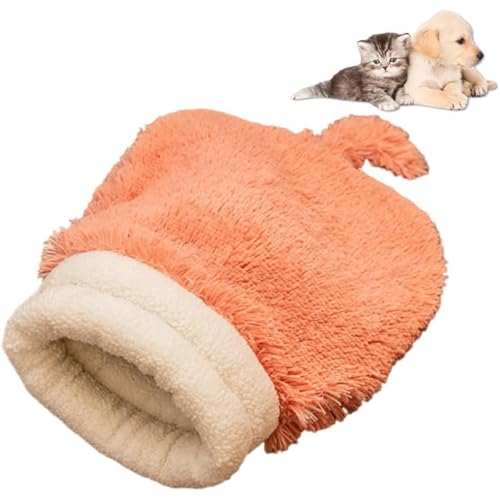 Niedliches Katzenbett Höhlenschlafsack für Indoor-Katzen, Katzenschlafsack, selbstwärmendes Katzenhöhlenbett, gemütlicher Katzen-Winterschlafsack (E) von YEHOOM