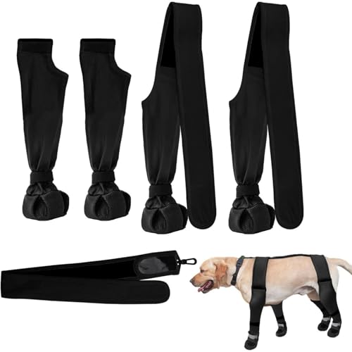 YEHOOM Hundeschuhe für große Hunde, Haustiergeschirr-Schuhe, Hundestiefel, Hosenträgerschuhe, verstellbare Anti-Sturzsocken, Outdoor-Socken, Hunde-Strapsschuhe, Regenstiefel für heiße Kälte (2 Stück, von YEHOOM