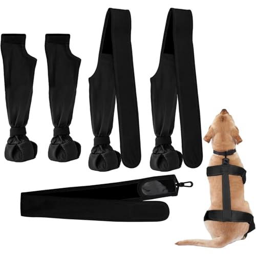 YEHOOM Hundeschuhe für große Hunde, Haustiergeschirr-Schuhe, Hundestiefel, Hosenträgerschuhe, verstellbare Anti-Sturzsocken, Outdoor-Socken, Hunde-Strapsschuhe, Regenstiefel für heiße Kälte (2 Stück, von YEHOOM