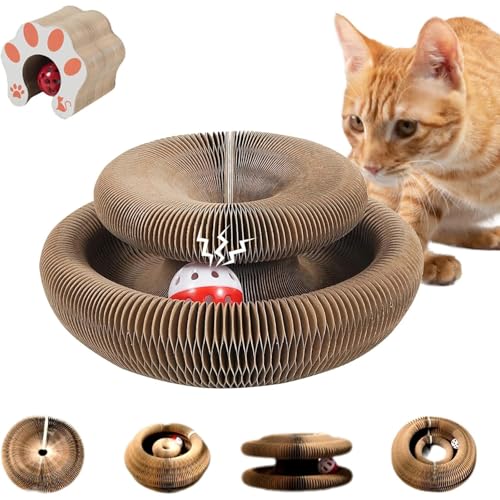 YEHOOM Katzenspielzeug Magic Organ Cat Scratcher Board Cat Ball Adventure Toy Interaktive Kratzunterlage für Indoor-Katzen von YEHOOM