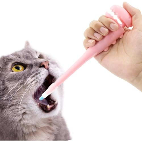 YEHOOM Pillenspender für Haustiere, Pillenpistole, orale Tabletten-Kapsel, Silikonspritzen mit weicher Spitze für Katzen, Hunde, Kleintiere (Rosa) von YEHOOM