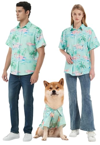 YENBOLOI Hunde-Hawaii-Shirt, stilvolles Hawaii-Thema, Haustier- und Besitzer-Shirts, passende Bekleidung für Besitzer und Haustiere sind separat erhältlich von YENBOLOI