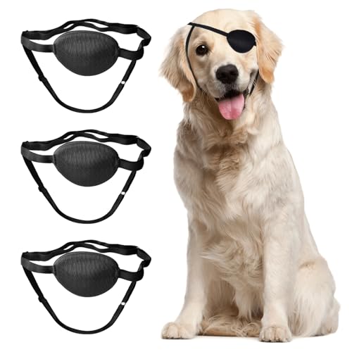YEXEXINM Hochwertige Augenklappe für Hunde, schützende Augenklappe für kleine, mittelgroße und große Hunde, Katzen mit Augenverletzungen und Wunden, 3 Stück von YEXEXINM