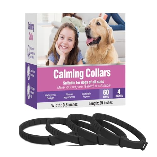 Beruhigungshalsband FüR Hunde Anti Stress Halsband Hund Lindert Trennungsangst Und Lindert Stress Bei Hunden Calm Halsband FüR Kleine Hunde Verstellbares Wasserdichtes Hundehalsband 25 Zoll 4er-Pack von YFCACT