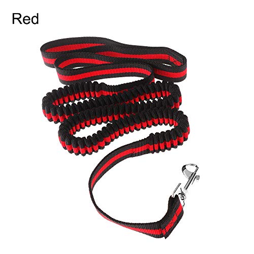 YFCTLM Hundeleine 120cm Hundesitter elastische Bungee Leine Hand Freie Hunde Leinen mit Griff Welpen Kragen Außen Haustier sicher Training führt Laufen (Color : Rot) von YFCTLM