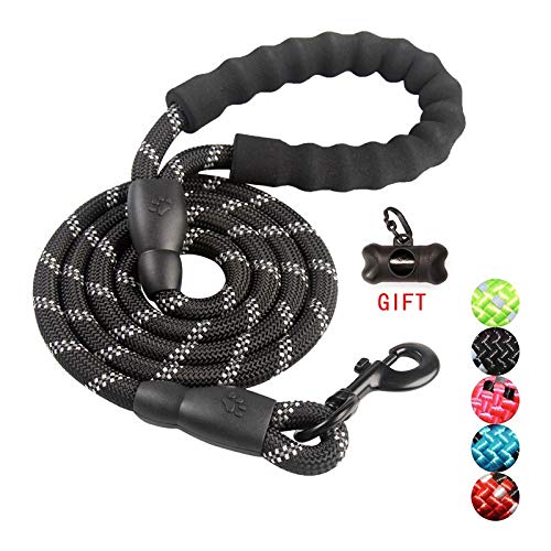 YFCTLM Hundeleine Durable Nylon Hundegeschirr Farbe 1.5M Haustier-Hundeleine Gehen Führleine Hunde Katzen Leinen Strap Hund Gürtel Seil (Color : Black, Size : 150cm) von YFCTLM