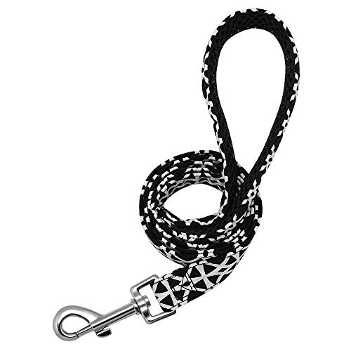 YFCTLM Hundeleine Hund Zugseil führt Nylon Druck Haustier Hund zu Fuß Zugseil Verdickung Lauftraining Zugseil for mittelgroße Hunde Netz (6 Farben, 1,2 m) (Color : 12black) von YFCTLM