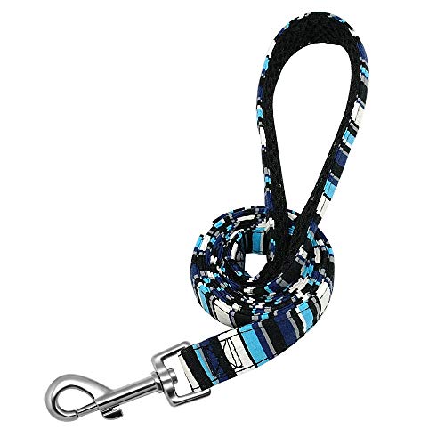 YFCTLM Hundeleine Hund Zugseil führt Nylon Druck Haustier Hund zu Fuß Zugseil Verdickung Lauftraining Zugseil for mittelgroße Hunde Netz (6 Farben, 1,2 m) (Color : 12blue) von YFCTLM