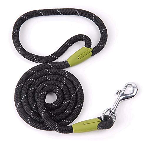 YFCTLM Hundeleine Hundeleine Nylon Hund Welpen Walking Laufen Leinen Trainings Seil-Gurt for Small Medium Large Hunde Pet Supplies (Color : Black, Size : S 0.8x120cm) von YFCTLM