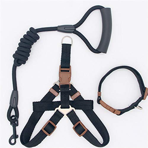 YFCTLM Hundeleine Hundeleine aus Nylon Hundeleine for Hund & Katze Laufen oder Training Collar und Harness () 1.2m (Color : BLK, Size : S 30 45cm Chest) von YFCTLM