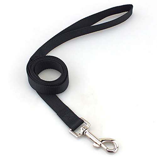 YFCTLM Hundeleine Nylon Haustier-Hundeleine for kleine Große Hund Lange Puppy Dog Collar Blei-Gurt for laufende Trainings-Walking (120 cm) (Color : Black, Size : L) von YFCTLM