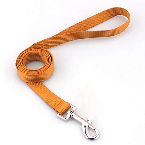 YFCTLM Hundeleine Nylon Haustier-Hundeleine for kleine Große Hund Lange Puppy Dog Collar Blei-Gurt for laufende Trainings-Walking (120 cm) (Color : Light Brown, Size : L) von YFCTLM