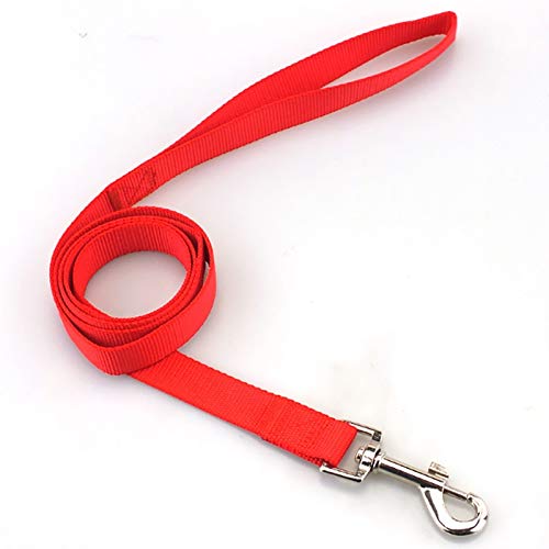 YFCTLM Hundeleine Nylon Haustier-Hundeleine for kleine Große Hund Lange Puppy Dog Collar Blei-Gurt for laufende Trainings-Walking (120 cm) (Color : Rot, Size : L) von YFCTLM