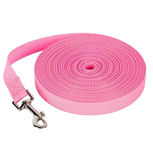 YFCTLM Hundeleine Nylon Hundetraining Leinen Pet Supplies Gehen Harness Collar Leiter Seil for Hunde Katze 1.5M 1.8M 3M 4.5M 6M 10M (Color : Pink, Size : L) von YFCTLM