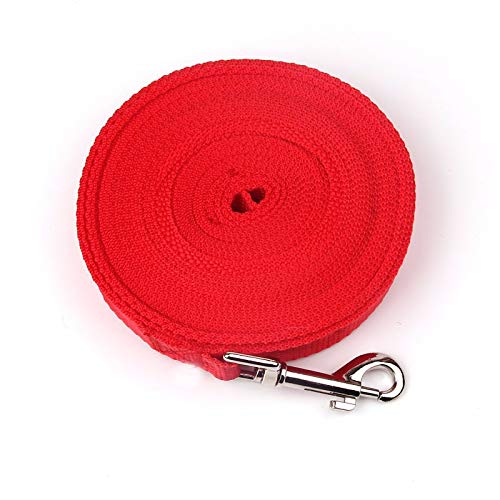 YFCTLM Hundeleine Nylon Hundetraining Leinen Pet Supplies Gehen Harness Collar Leiter Seil for Hunde Katze 1.5M 1.8M 3M 4.5M 6M 10M (Color : Rot, Size : L) von YFCTLM