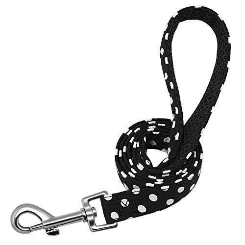 YFCTLM Hundeleine Pet Gehen Hundeleine-Blei for Small Medium Hunde Katzen Tupfen Puppy Training Leinen Lauf Leads Außenseilgürtel (1,2 m) (Color : Black) von YFCTLM