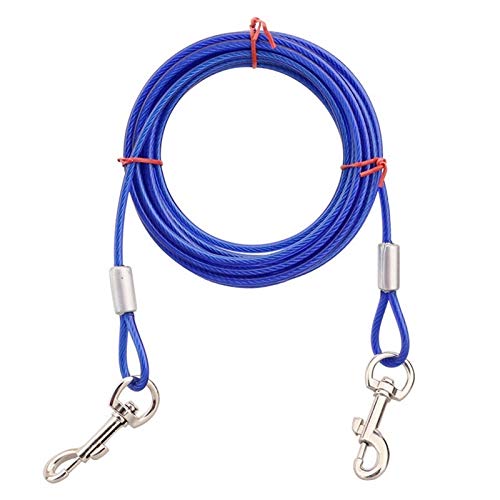 YFCTLM Hundeleine Stahldraht-Haustierleine, kann for Zwei Hunde mit DREI Farben von Anti-Biting-Kabeln, Außenbleiband, Hundedoppelleine (: 0.5cm 3M / 5M / 10M, Durchmesser) verwendet Werden, von YFCTLM