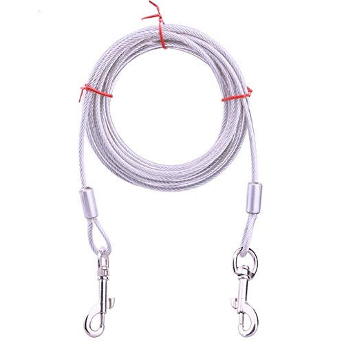 YFCTLM Hundeleine Stahldraht-Haustierleine, kann for Zwei Hunde mit DREI Farben von Anti-Biting-Kabeln, Außenbleiband, Hundedoppelleine (: 0.5cm 3M / 5M / 10M, Durchmesser) verwendet Werden, von YFCTLM