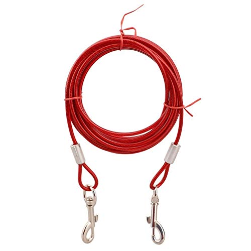 YFCTLM Hundeleine Stahldraht-Haustierleine, kann for Zwei Hunde mit DREI Farben von Anti-Biting-Kabeln, Außenbleiband, Hundedoppelleine (: 0.5cm 3M / 5M / 10M, Durchmesser) verwendet Werden, von YFCTLM