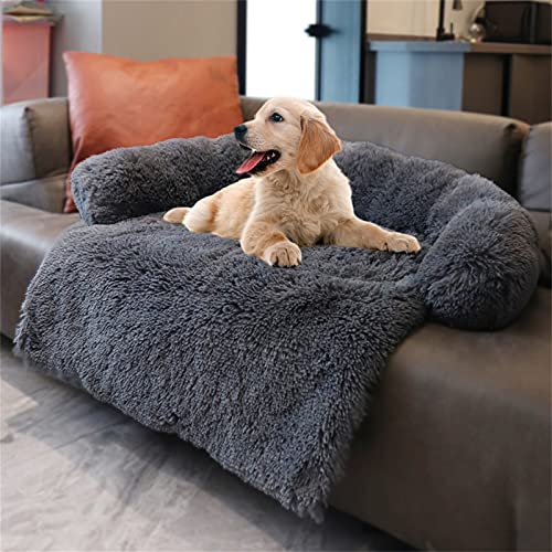 Hundebett Flauschige Hundedecke, Hundebett Couch Für Sofaschutz, Kofferraumschutz Hundedecke, Super Softe Plüsch Zwinger, Hundedecke Waschbar Decke Warmes Katzenbett Sofa Matte, L Dark Brown von YFFSSW