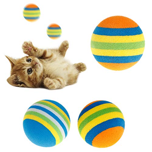 YFairy Hundespielzeug - 10 Stck Regenbogen Ball Spielzeug Für Haustiere EVA Weich Interaktiv Katze Hündchen Kätzchen Abspielen Chew Balls Haustiere Produkte von YFairy