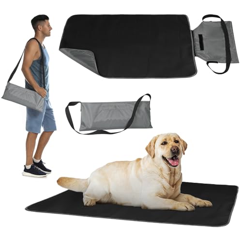 YFbrite Faltbare Outdoor Hundematte| Innen hundedecke waschbar | Gestepptes Kunstleder hundematte wasserdicht| Camping Decke Hund Katze Mat (L) von YFbrite