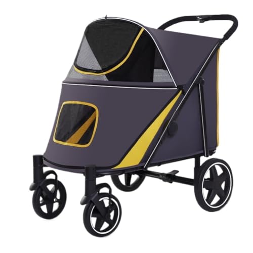 Hunde Kinderwagen Bequemer Und Einfacher Haustier-Kinderwagen, Hunde-Kinderwagen, Faltbar, Aus Leichtem Material, for Katzen Und Hunde Mittlerer Und Großer Größe Katzen Kinderwagen(Yellow) von YGDYFDC