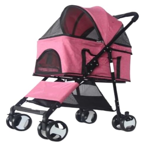 Hunde Kinderwagen Haustier-Kinderwagen, Faltbarer Hunde-Kinderwagen, Leichter Katzen-Kinderwagen, Hunde-Kinderwagen, Abnehmbarer Outdoor-Kinderwagen Katzen Kinderwagen(M) von YGDYFDC