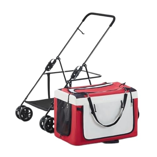 Hunde Kinderwagen Haustier-Kinderwagen, Hunde-Kinderwagen, vierrädriger Haustier-Kinderwagen, großer Hunde-Kinderwagen, Outdoor-Haustier-Kinderwagen, Faltbarer Kinderwagen Katzen Kinderwagen(Red) von YGDYFDC