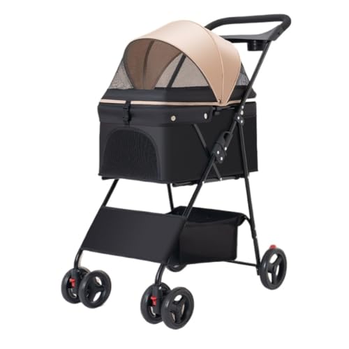 Hunde Kinderwagen Haustier-Kinderwagen, Katzen- Und Hunde-Kinderwagen, Kleiner Und Mittelgroßer Hunde-Kinderwagen, Leichter Faltbarer Hunde-Kinderwagen Katzen Kinderwagen(K,B) von YGDYFDC