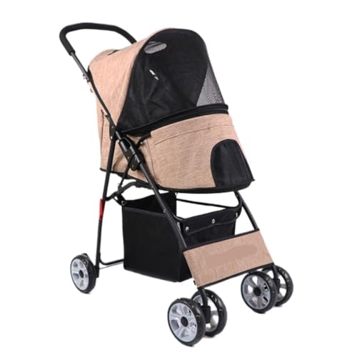 Hunde Kinderwagen Haustier-Kinderwagen, Leichter Klapp-Kinderwagen, Leichter Vierrad-Kinderwagen for Katzen for Spazierengehen Katzen Kinderwagen(K) von YGDYFDC