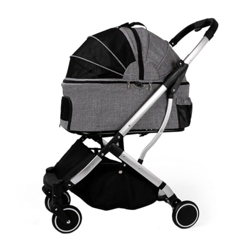 Hunde Kinderwagen Haustier-Kinderwagen, vierrädriger Kleiner und mittlerer Hunde-Kinderwagen, Wiege, freistehender Kinderwagen, Outdoor-Haustier-Kinderwagen Katzen Kinderwagen(G) von YGDYFDC