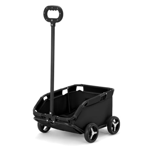 Hunde Kinderwagen Haustier-Kinderwagen Geht for Transport, Kleiner Zugwagen, Welpenwagen, Hundewagen, Kleine, Leichte, Faltbare Katze Katzen Kinderwagen(Black) von YGDYFDC