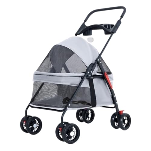 Hunde Kinderwagen Haustier-Kinderwagen for Ausflüge, Kleiner Zugwagen, Welpen-Kinderwagen, Hunde-Gassi-Wagen, Kleine, Leichte, Faltbare Katze Katzen Kinderwagen(G) von YGDYFDC