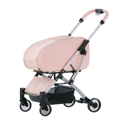 Hunde Kinderwagen Haustier-Kinderwagen for Ausflüge, Leichter, Faltbarer, Abnehmbarer Hunde-Kinderwagen for Kleine Und Mittelgroße Hunde Und Katzen Katzen Kinderwagen(Pink) von YGDYFDC