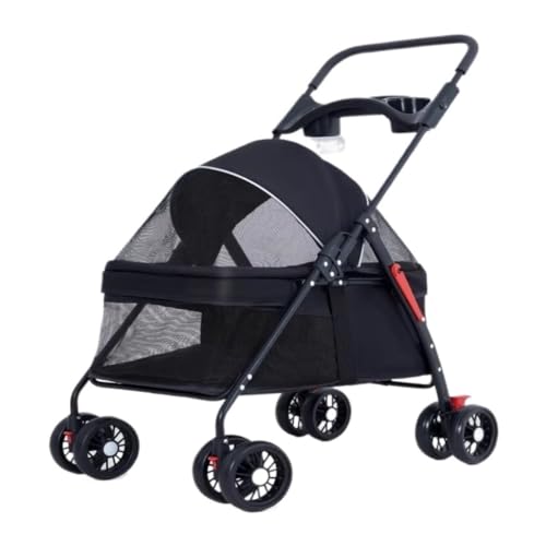 Hunde Kinderwagen Haustier-Kinderwagen for Ausgehen, Kleiner Zugwagen, Welpen-Kinderwagen, Hunde-Kinderwagen, klein, leicht, abnehmbar, faltbar Katzen Kinderwagen(B) von YGDYFDC